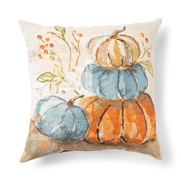 Celebrate Together Fall Harvest Tapestry Stacked Pumpkin Throw Pillow