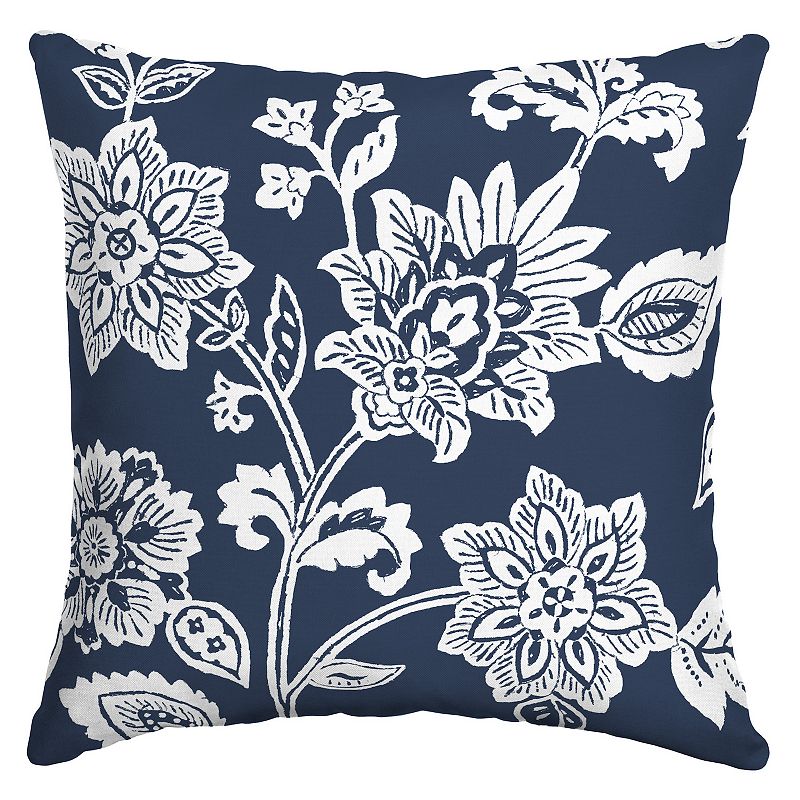 Arden Selections Ashland Jacobean Indoor Outdoor Throw Pillow, Blue, 16X16