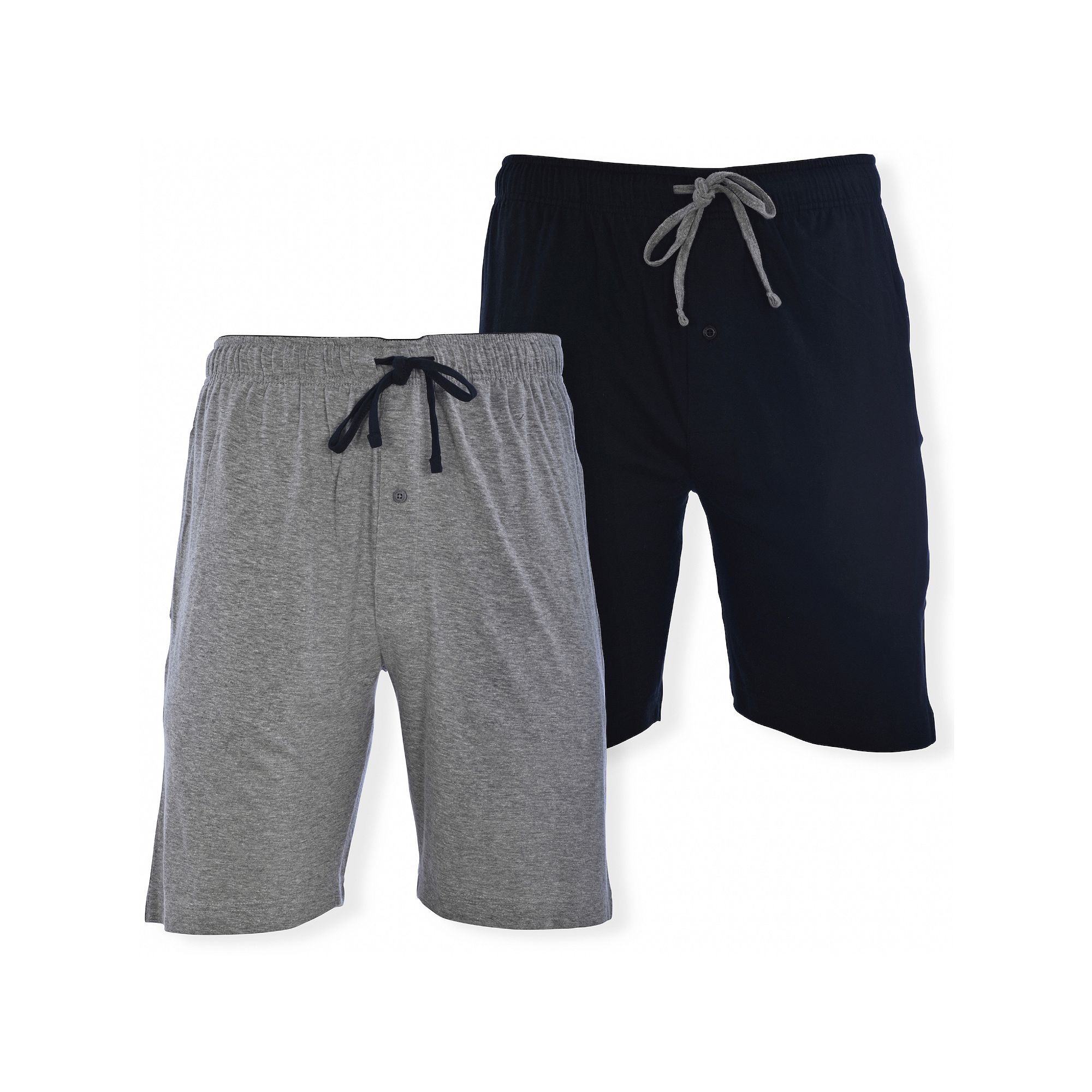 Mens Hanes® 2-pack Knit Pajama Shorts, Size: Medium, Black Light Gray