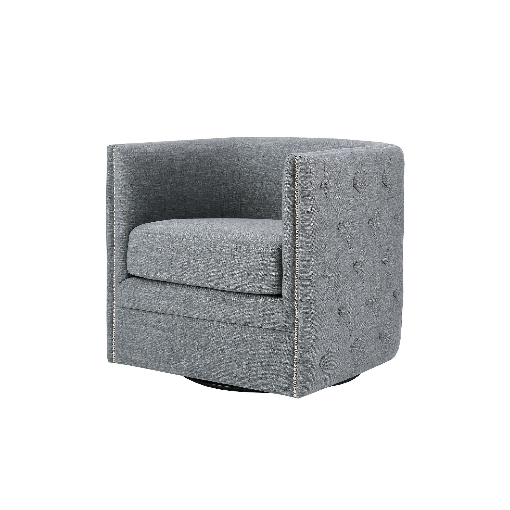 Madison Park Wilmette 360 Degree Swivel Accent Chair, Grey