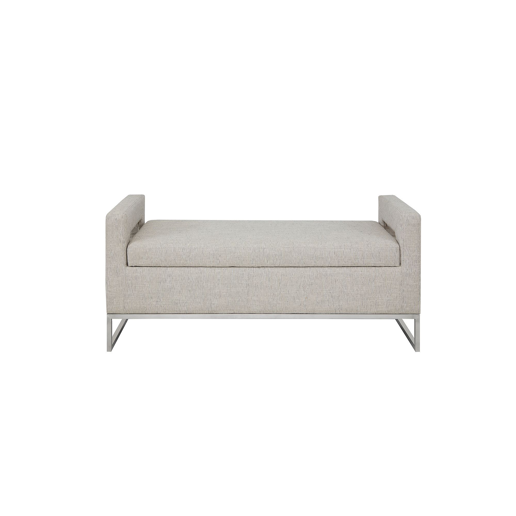 Madison Park Maye Storage Ottoman, Gray