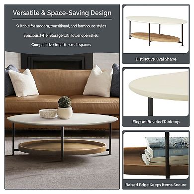 Madison Park Beauchamp 2-Tier Oval Coffee Table