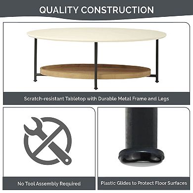 Madison Park Beauchamp 2-Tier Oval Coffee Table