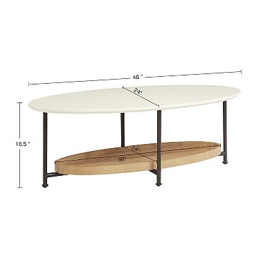 Madison Park Beauchamp 2-Tier Oval Coffee Table