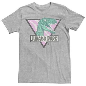 Men's Jurassic Park Velociraptor Pastel Scratched Triangle Tee