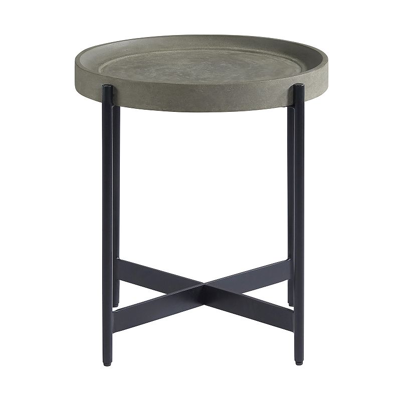 Alaterre Furniture Brookline Round End Table, Grey