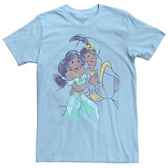 Disney's Aladdin & Jasmine Watercolor Portrait Men's Tee