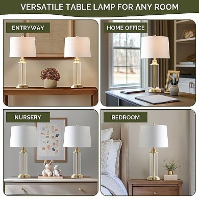 510 Design Clarity Glass Cylinder Table Lamp 2-piece Set