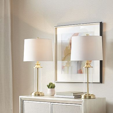 510 Design Clarity Glass Cylinder Table Lamp 2-piece Set