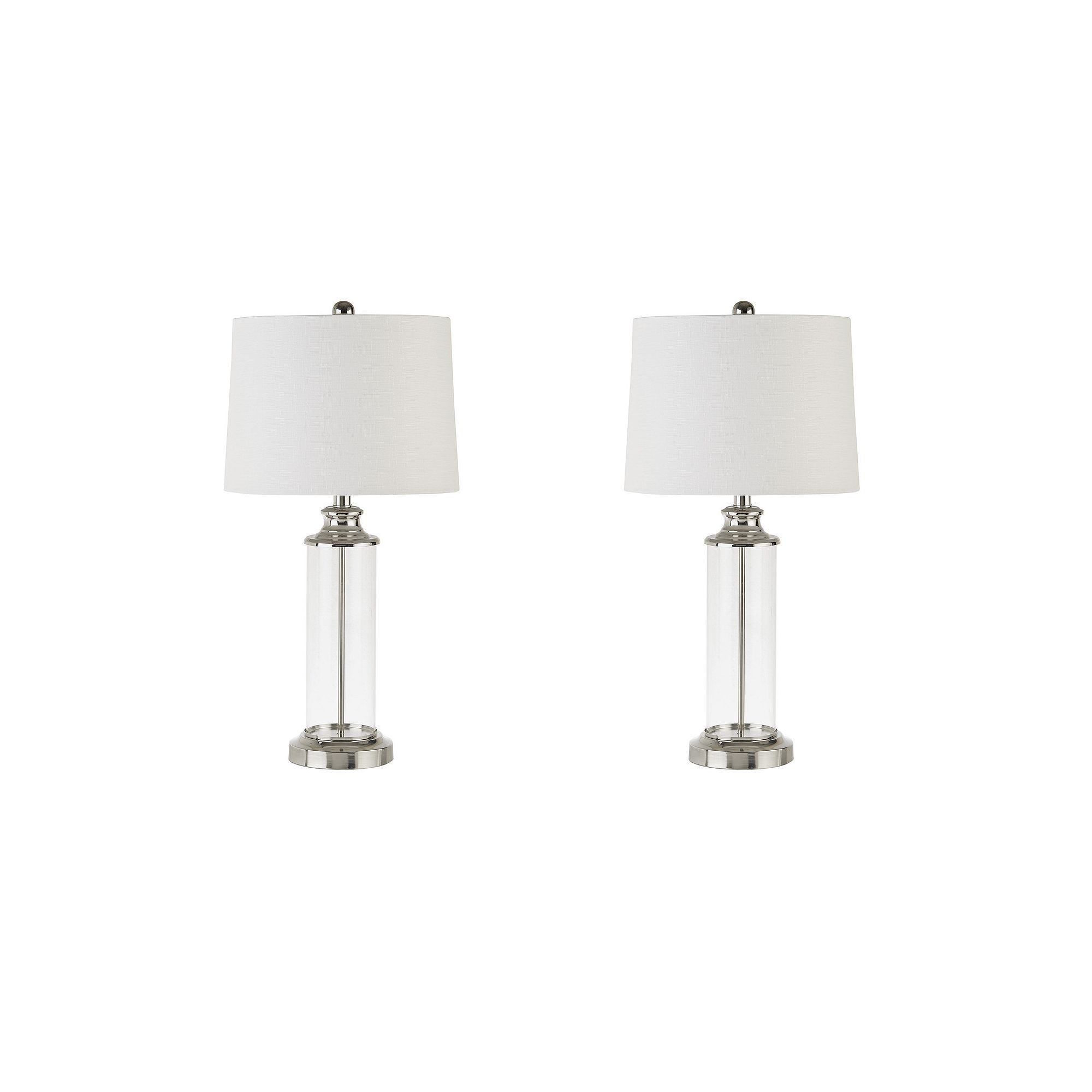 510 Design Clarity Table Lamp 2-piece Set, Silver