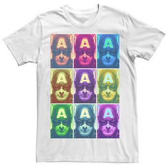 Men's Marvel Captain America Color Pop Portrait PaneTee
