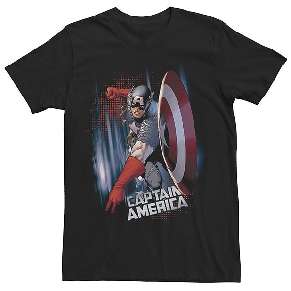 Men's Marvel Captain America Shield Throw Poster Tee