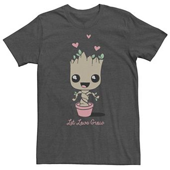 Men's Marvel Groot Let Love Grow Chibi Portrait Tee