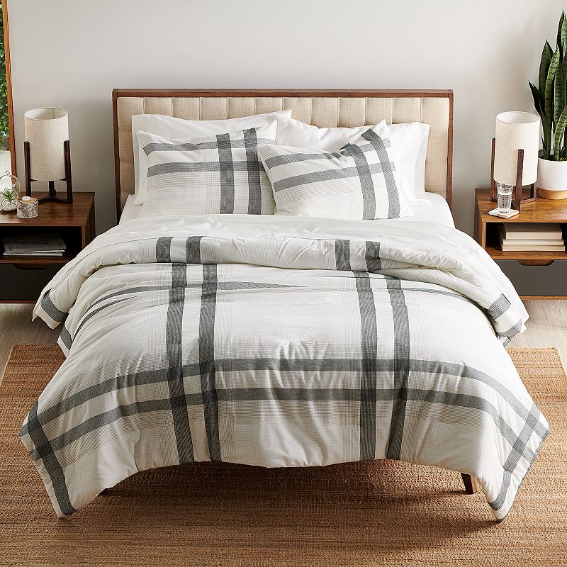 Sonoma Goods For Life Hanover Farmhouse Duvet Cover Set with Shams, Grey, K