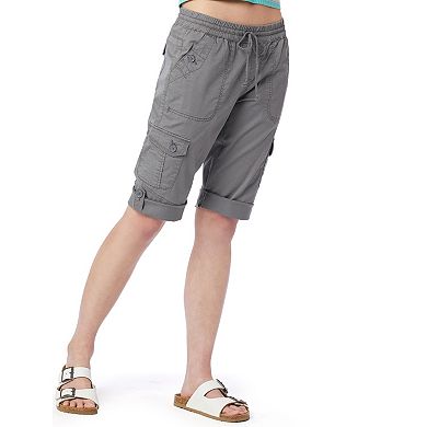 Juniors' Unionbay Convertible Elastic Waist Bermuda Shorts