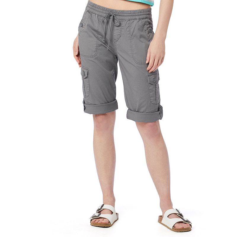 Juniors Unionbay Convertible Elastic Waist Bermuda Shorts, Girls, Size: X