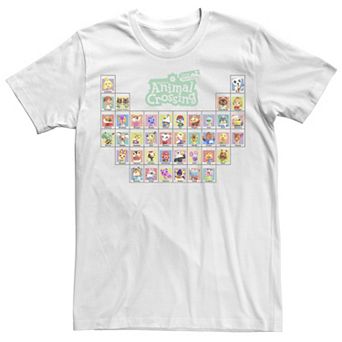 Big & Tall Animal Crossing New Horizons Periodic Table Of Villagers Tee
