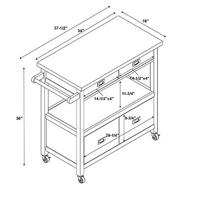 Linon Sydney Kitchen Cart