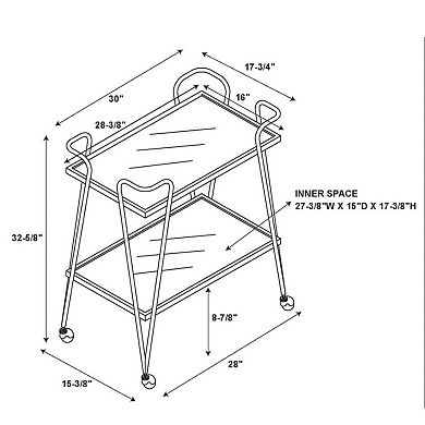 Linon Mid-Century Modern Bar Cart