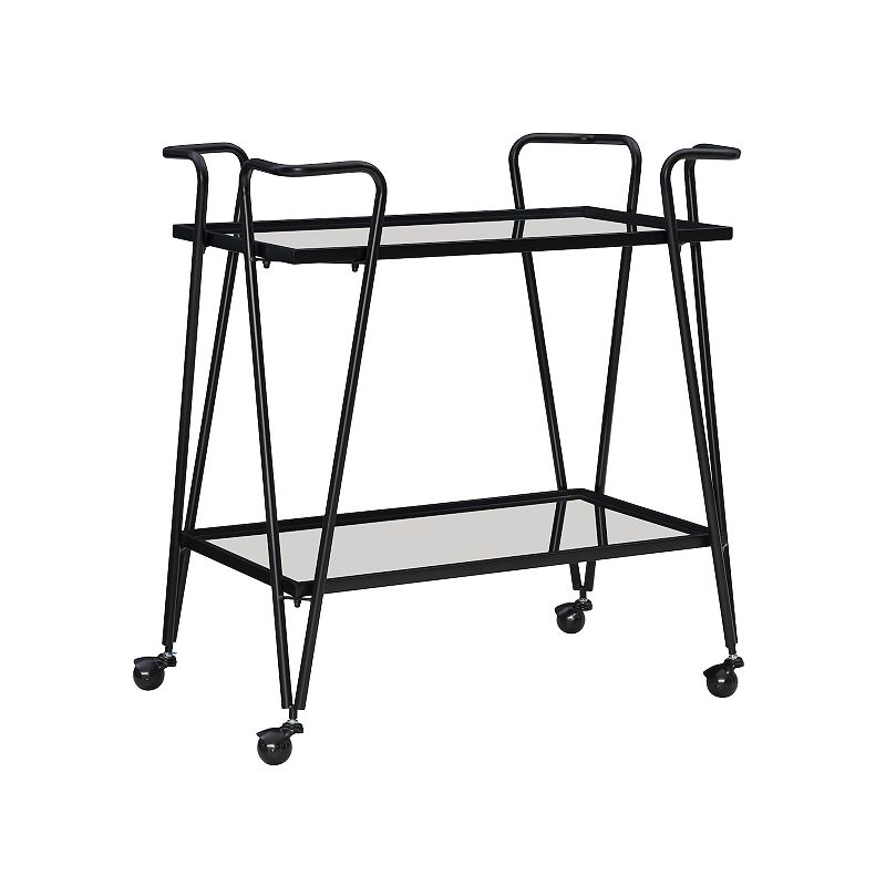 Linon Mid-Century Modern Bar Cart, Black