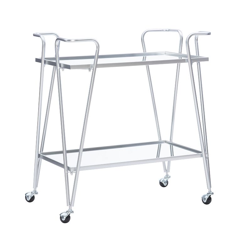 Linon Mid-Century Modern Bar Cart, Grey