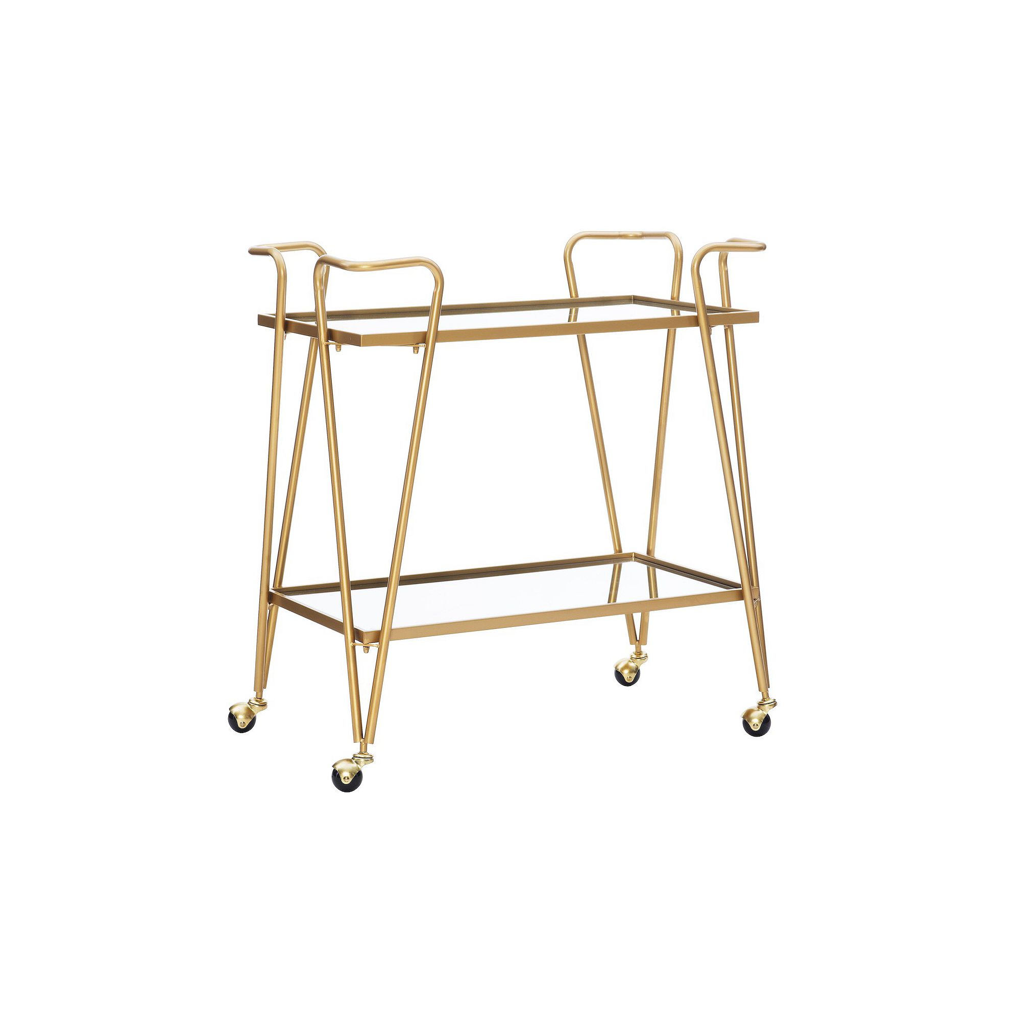 Linon Mid-Century Modern Bar Cart, Gold
