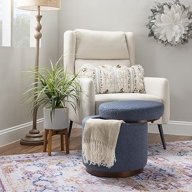 Linon Blanche Storage Ottoman with Removable Lid