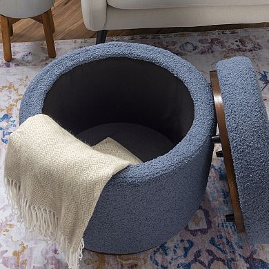 Linon Blanche Storage Ottoman with Removable Lid