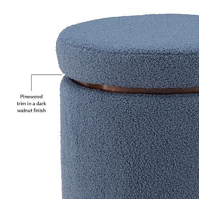 Linon Blanche Storage Ottoman with Removable Lid