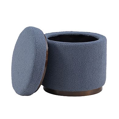 Linon Blanche Storage Ottoman with Removable Lid