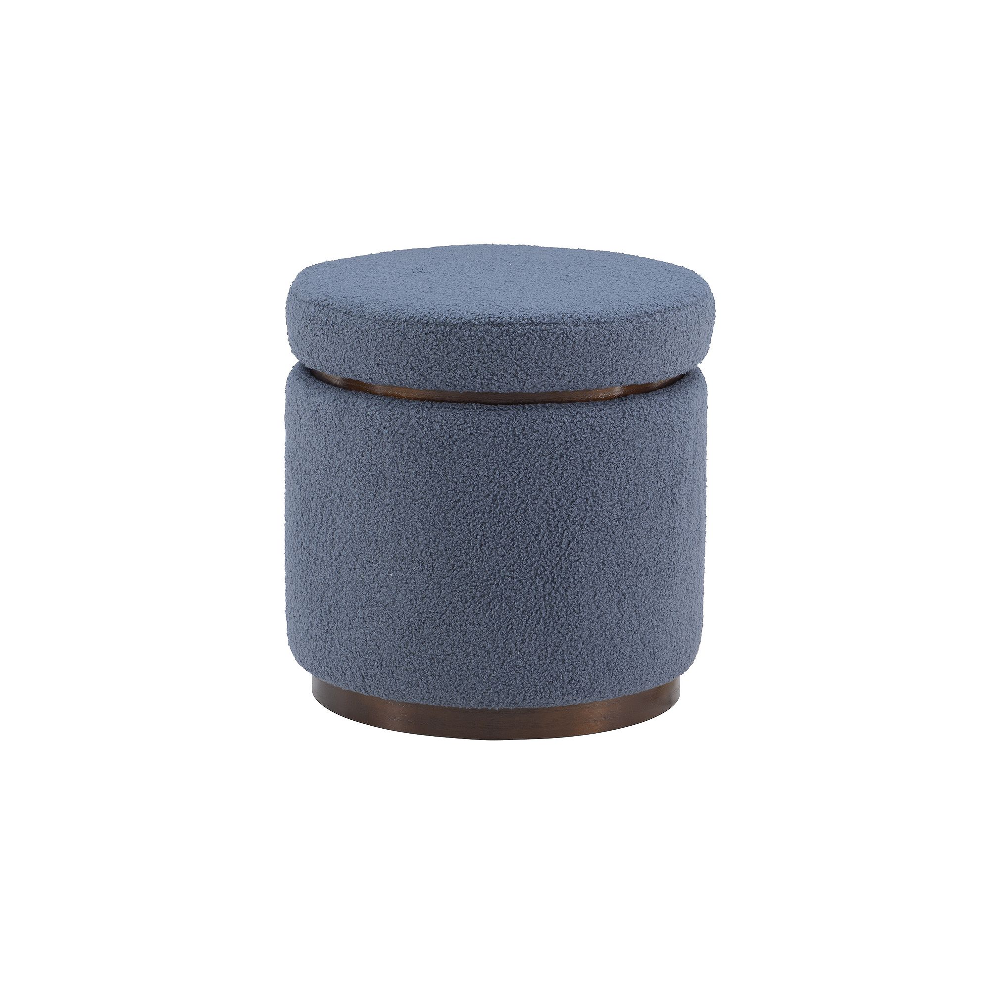 Linon Blanche Storage Ottoman with Removable Lid, Dark Gray
