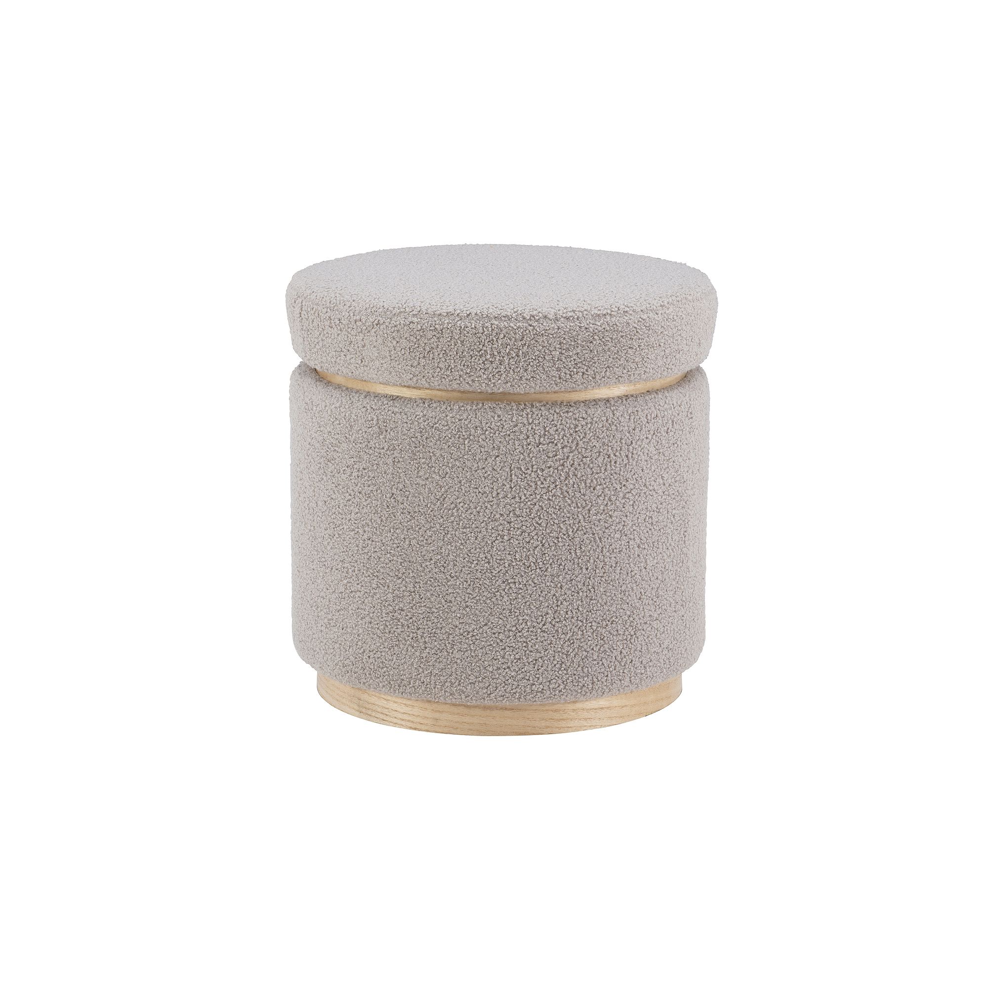 Linon Blanche Storage Ottoman with Removable Lid, Light Gray