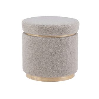Linon Blanche Storage Ottoman with Removable Lid