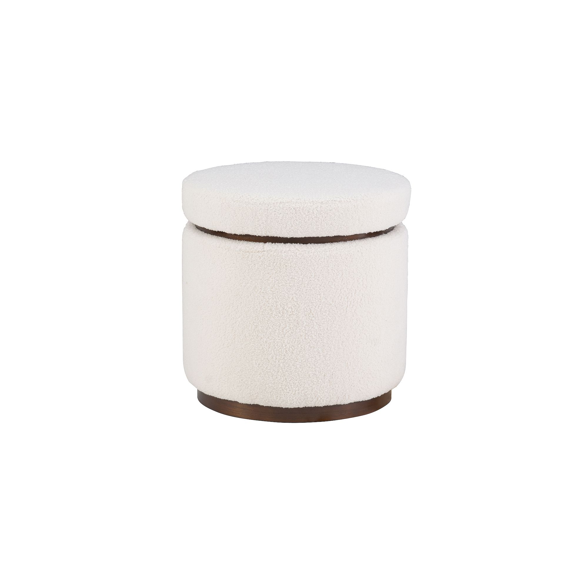Linon Blanche Storage Ottoman with Removable Lid, Natural Dark