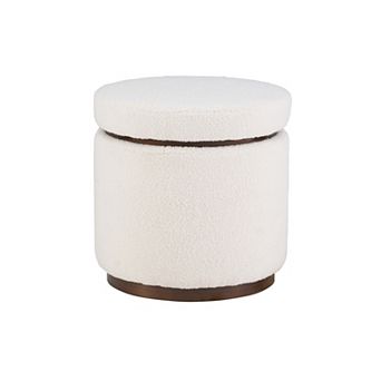 Linon Blanche Storage Ottoman with Removable Lid