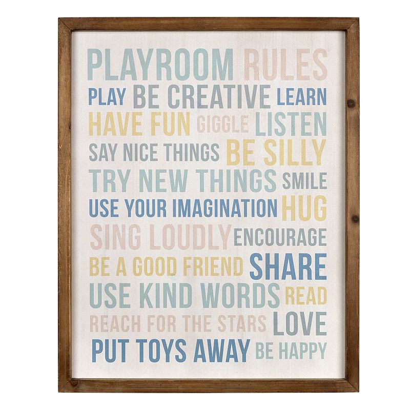 Stratton Home Decor Playroom Rules Wall Art, Multicolor