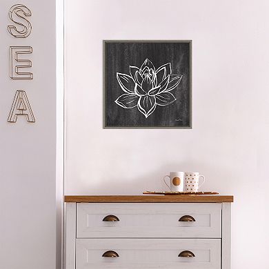 Amanti Art Lotus Gray Framed Canvas Wall Art