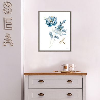 Amanti Art Floral Blues of Summer IV Framed Canvas Wall Art