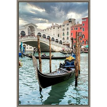 Amanti Art Gondola Rialto Bridge Italy Canvas Wall Art