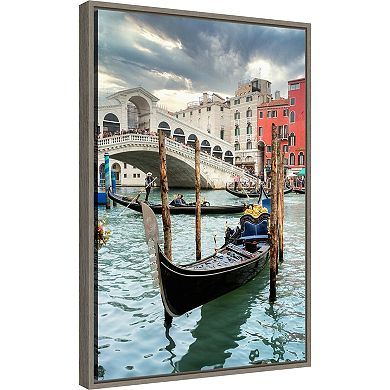 Amanti Art Gondola Rialto Bridge Italy Canvas Wall Art