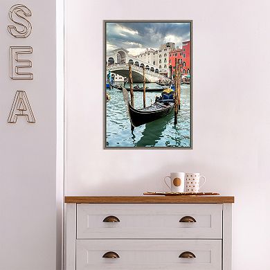 Amanti Art Gondola Rialto Bridge Italy Canvas Wall Art