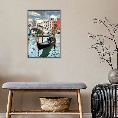 Amanti Art Gondola Rialto Bridge Italy Canvas Wall Art