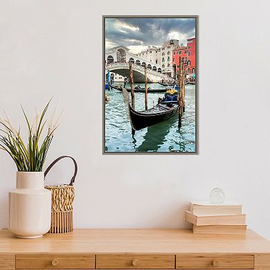 Amanti Art Gondola Rialto Bridge Italy Canvas Wall Art