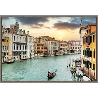 Amanti Art Gran Canal Vista Italy Framed Canvas Wall Art