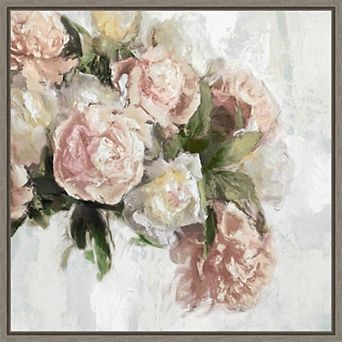 Amanti Art Floral Pastel Peony II Framed Canvas Wall Art