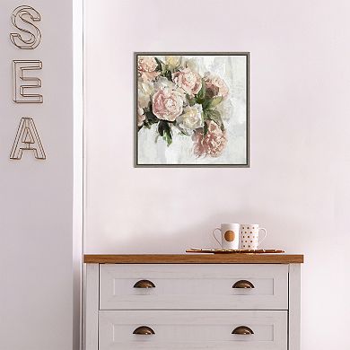 Amanti Art Floral Pastel Peony II Framed Canvas Wall Art