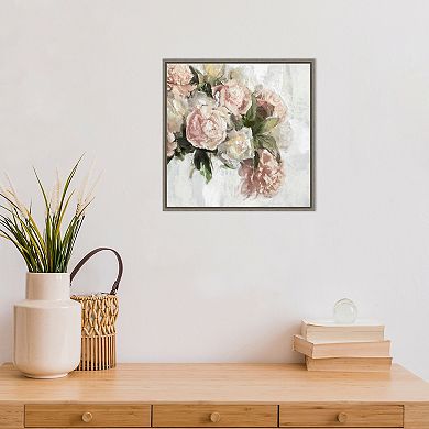 Amanti Art Floral Pastel Peony II Framed Canvas Wall Art