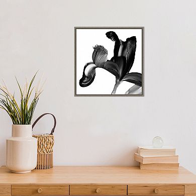 Amanti Art Iris I Black on White Framed Canvas Wall Art