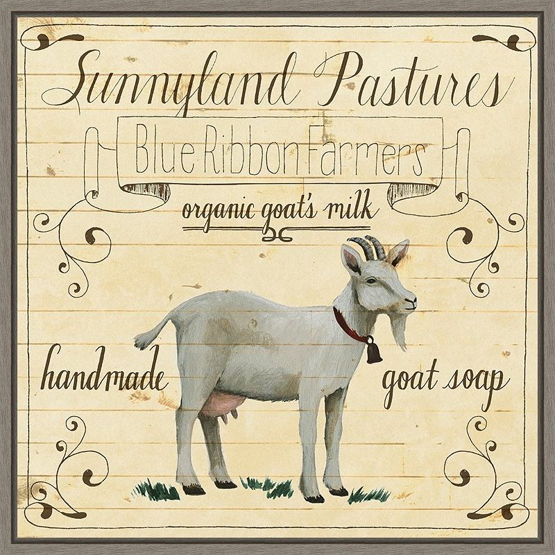 18826578 Amanti Art Animal Farm IV Goat Framed Canvas Wall  sku 18826578