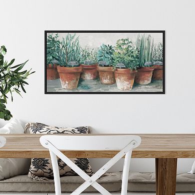 Amanti Art Pots of Herbs II Framed Canvas Wall Art